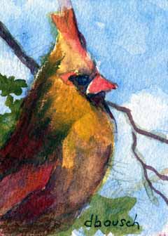 "Female Cardinal" by Dorothy Bausch, Monona WI - Watercolor
